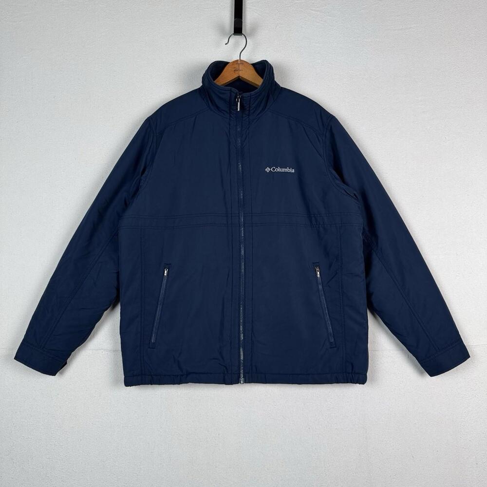 Columbia Sportswear Full Zip Jacket Mens‎ Size Large Blue Extra Pockets